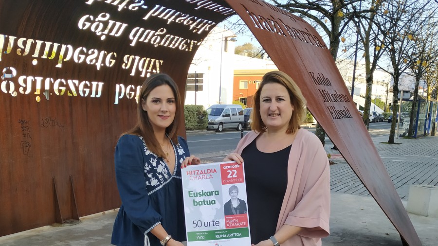 EAJ-PNV de Errenteria ha organizado una charla de Miren Azkarate en torno al 50 aniversario del euskara batua