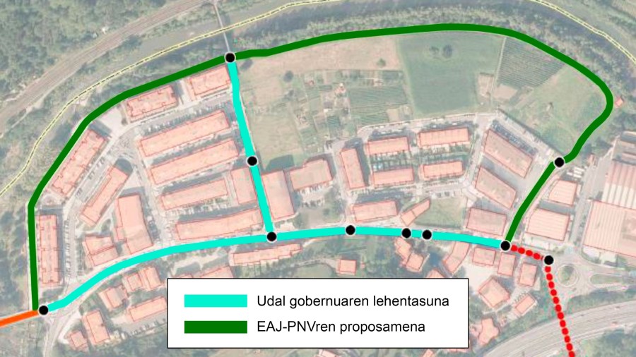EAJ-PNV apuesta por un bidegorri que protege el comercio y las plazas de aparcamiento 